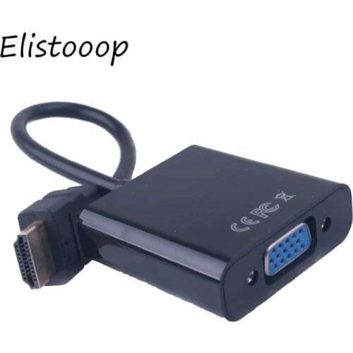 Elistooop HDMI-Compatible Male to VGA RGB Female VGA Video Converter adapter HDMI-Compatible Cable HDTV Monitor for PC TV BOX