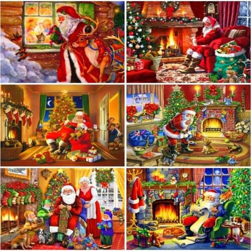 EverShine Diamond Painting Full Square Santa Claus Cross Stitch Diamond Embroidery Cartoon Rhinestones Art Handmade Hobby Gift