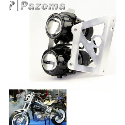 Motorcycle Twin Stacked Projector Headlights Street Bikes Dual Headlamp Head Light For Suzuki Yamaha Honda Kawasaki Sachs KIKASS