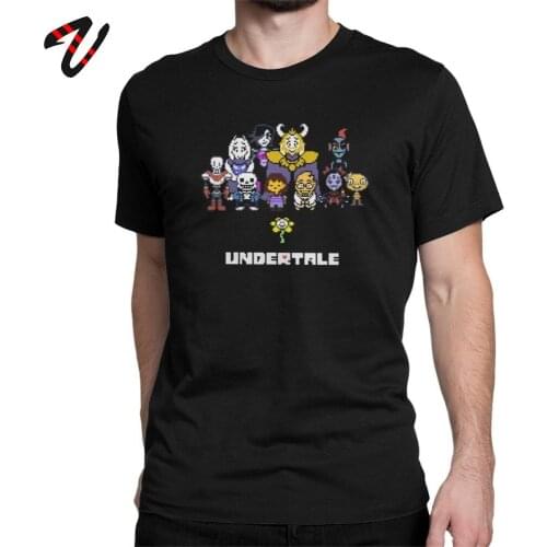 Game Tshirt Men Undertale T-Shirt Sans & Papyrus Mettaton Flowey Frisk Red Heart Crew Neck Tops Cotton Tee Shirt Summer T Shirt