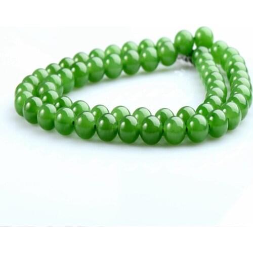 China natural necklace and jade spinach green chain