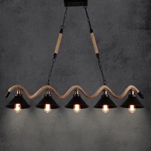 Creative restaurant chandelier designer bar chandelier bar personality hemp chandelier industrial wind retro lamp LL03151413