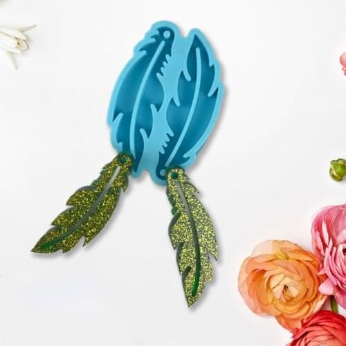 M2EA Handcraft Epoxy Resin Mold Feather Earrings Silicone Mould DIY Crafts Jewelry Pendant Casting Tools