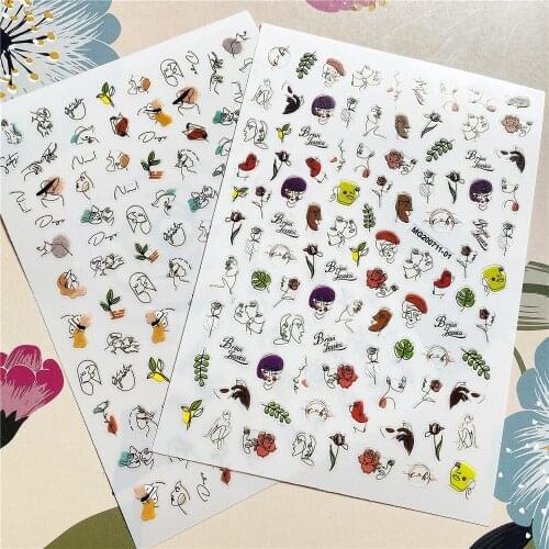 MG200711-01-02 Color Abstract female 3D Back glue Nail decal Nail sticker Nail decoration Nail art Nail tool Nail ornament