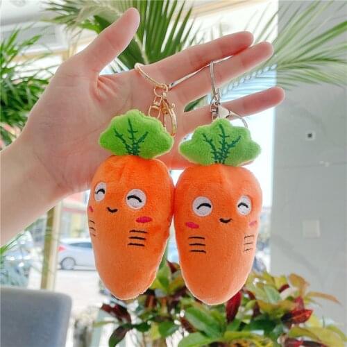 Cute expression radish fruit doll pendant Keychain car Decorate good quality baby toy soft Soothing doll christmas funny gift
