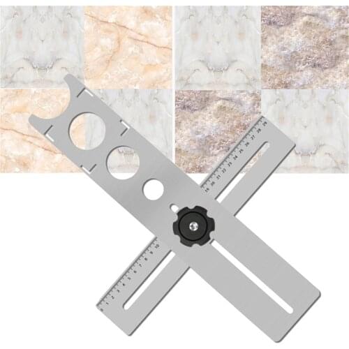 Stainless Steel Multi-function Measuring Tool Ceramic Tile Hole Locator Puncher Multifunctional Bricklayer Tiler Tool Artifact