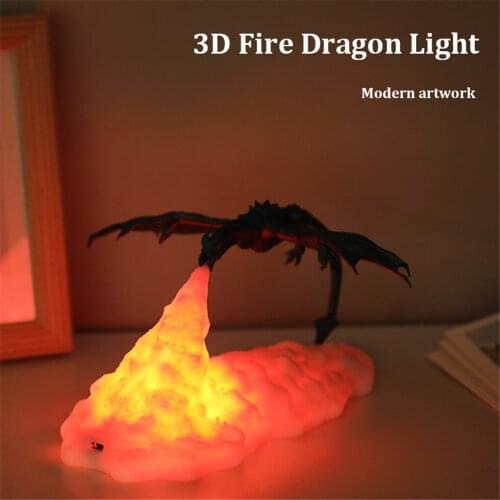 2020 Newest 3D Printed LED Dragon Lamps As Night Light For Home Hot Sale Than Moon Lamp Night Lamp Best Gifts For Kids