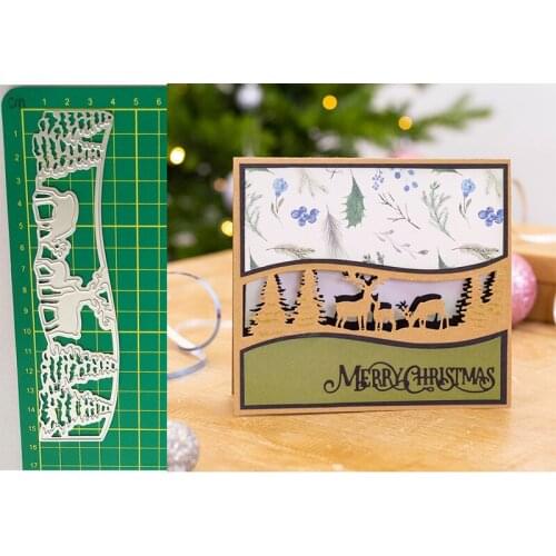 Christmas Elk and Tree Lace New Metal Cutting Dies Knife Mould Scrapbook Album Greeting Card Decoration DIY Handmade Art