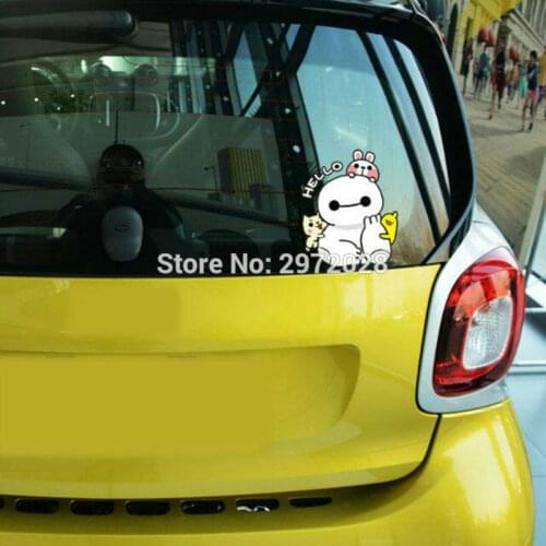 10 x New Design Hello Baymax Creative Auto Decal Cartoon Car Sticker Bumper Body Decal Creative Pattern Vinyl