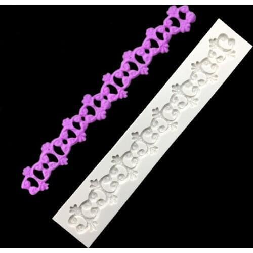 Wholesale 10 pcs 3D Silicone Laces Shapes Fondant Cake Chocolate Candy Jello Silicone Decorating Mould Tools