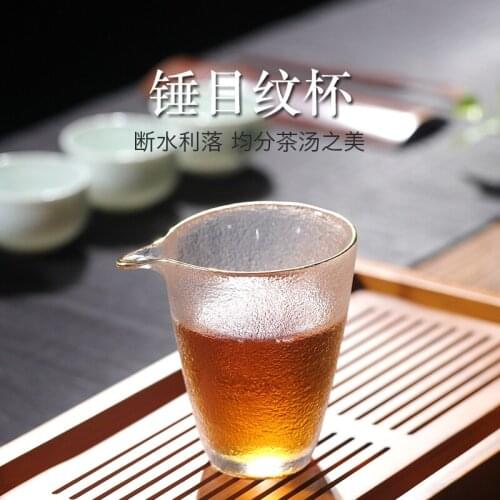 Sand gift fair hammer eye grain glass cup hammer thickening heat resisting Japanese tea ware kung fu tea accessories