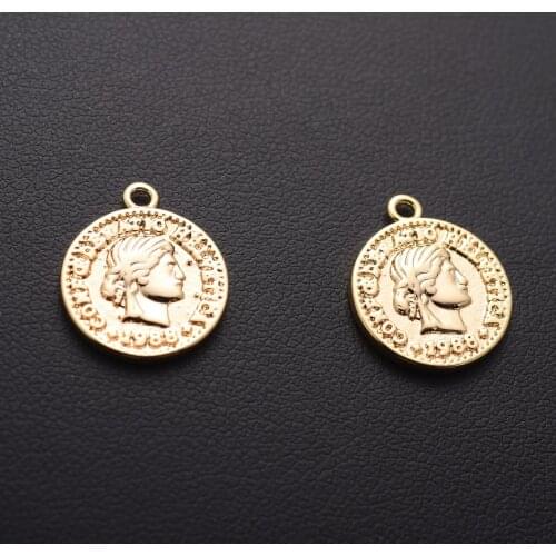 4Pc/Lot Retro Human Head Pendent Components 18k Real Gold Plated Charm Pendent for Earring Necklace Bracelet Jewelry Making Kits