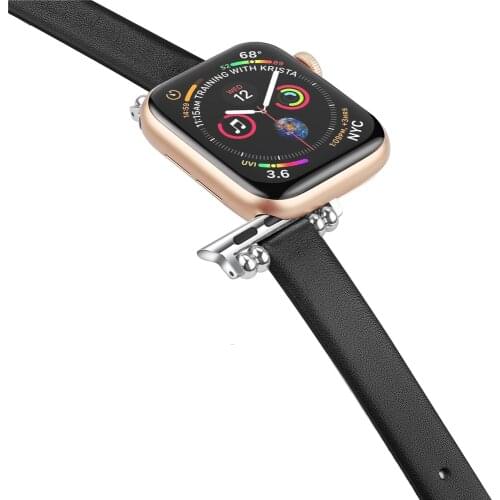 Strap for Apple Watch Bands 38mm 40mm 42mm 44mm Narrow Slim Small Leather Wristband Bracelet for iWatch Series 6 5 4 3 2 1 SE