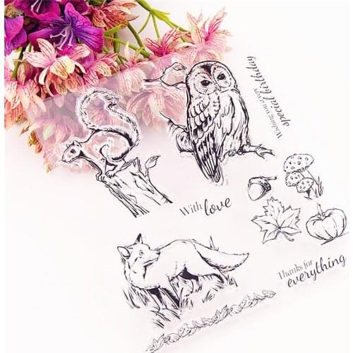 Hot sale squirrel Transparent Clear Stamps / Silicone Seals Roller Stamp for DIY scrapbooking photo album/Card Making