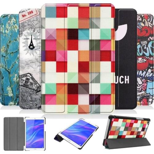 3-Fold Flip Case For Huawei Honor Pad 5 8.0'' Funda PU Leather Stand Cover For Huawei MediaPad T5 8.0 inch JDN2-W09/AL00 Tablet
