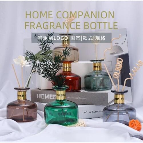 3pcs/lot 300ml Home Fragrance Glass Bottles Gold Red Green Light Green Light Grey Reed Diffuser Bottle for Home Decoration