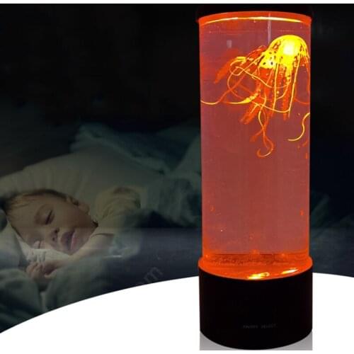 LED colorful large jellyfish light cross-border bedroom atmosphere light USB plug-in night light