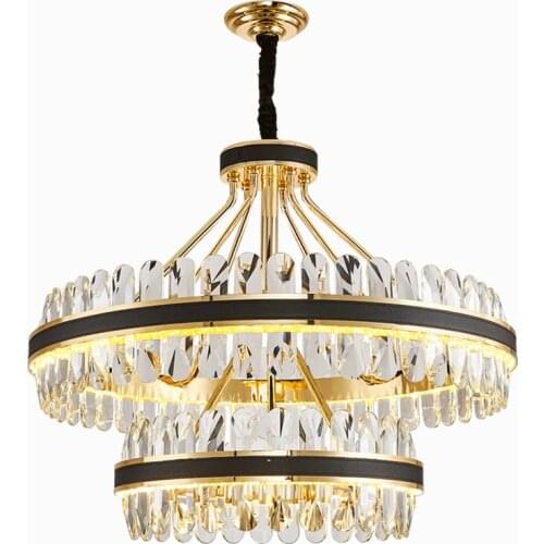 LED Postmodern Gold Stainless Steel Crystal Designer Chandelier Lighting Lustre Suspension Luminaire Lampen For Dinning Room