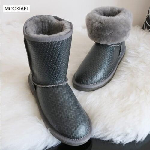 In 2019, Europes best quality barrel of genuine sheepskin, 100% wool, ladiessnow boots, free delivery