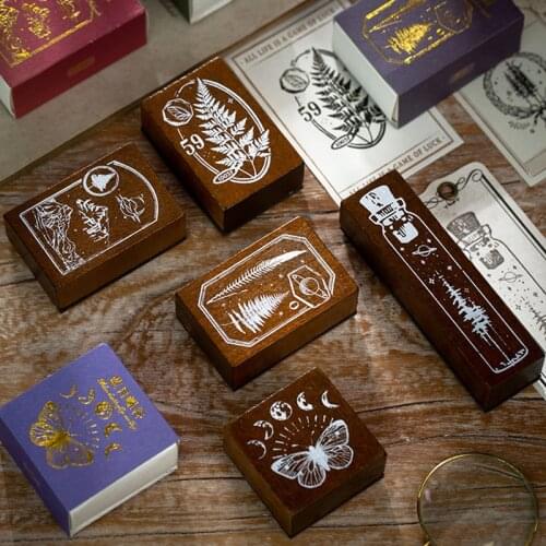 Vintage Cork Bottle Butterfly Fern Decoration Stamp Wooden Rubber Stamps For Scrapbooking Stationery DIY Craft Standard Stamp