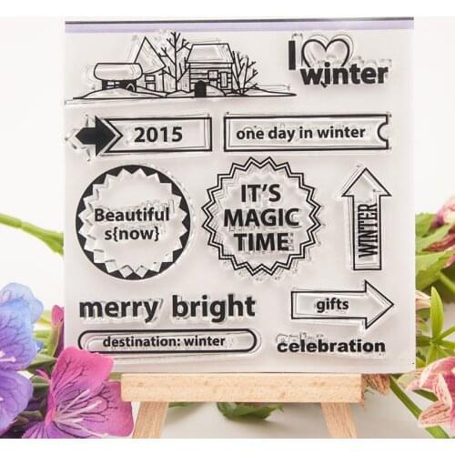 Merry Bright Clear Stamps Scrapbooking Rubber Stamp Craft Supplies Stamps for Card Making Handmade DIY Decoration Silicone Stamp