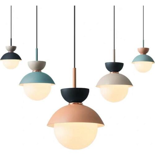 Nordic Simple Spherical Iron Ins Pendant Lights Living Room Decoration Bedroom Hanging Lamp Study Kids Room LED Light Fixtures