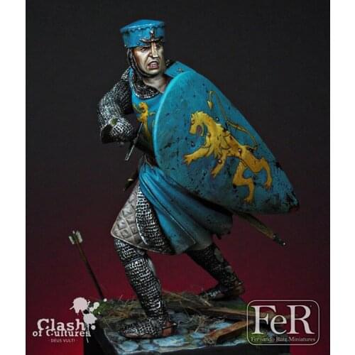 1/24 Scale Unpainted Resin Figure French Crusader Knight GK figure