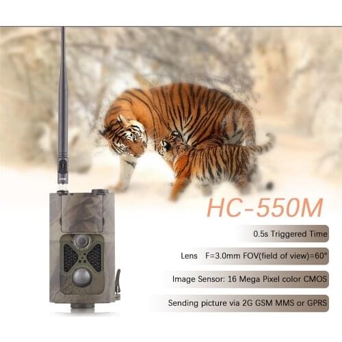 2G GSM SMS MMS SMTP Hunting Trail Camera Cellular Mobile Wildlife Cameras HC550M 16MP 940NM Black Invisible VisionTracking