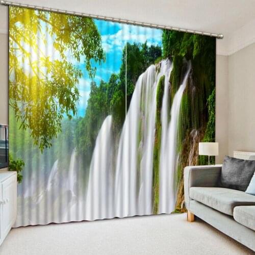 3D Curtain Luxury Blackout Window Curtain Living Room waterfall curtains landscape Decoration curtains