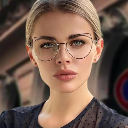 Anti Blue Light Cat Eye Glasses Frame 2021 Eyeglasses Trends Women Fashion Transparent Computer Glasses Female Eyewear