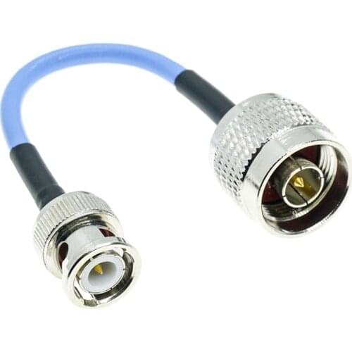 BNC male to N type male connector lot 0.086" RG405 Semi flexible rigid cable blue