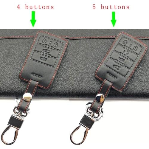 Praise Car 100% Leather Case Cover Remote FOB For Cadillac Escalade ATSL SRX XTS SLS CTS STS ATS 4 Buttons / 5 Buttons Key Bag