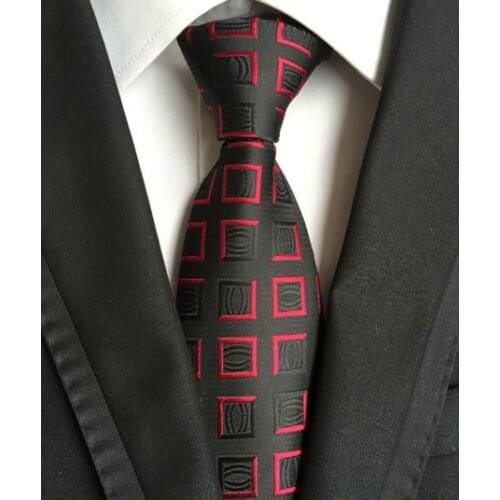 8cm Designers Tie High Quality Woven Necktie Red Plaids Cravat