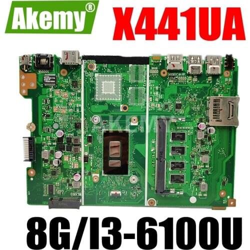 JIANSU New X441UA 8GB RAM/i3-6100U CPU Motherboard For ASUS X441U X441UV X441UAK F441U A441U Laotop Mainboard Motherboard