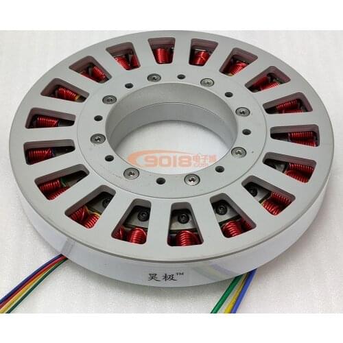 Haoji 480W Large Hollow Shaft Ultra-Low Speed Disc Type DC Brushless Motor Flat Thin Multi-Pole Hall