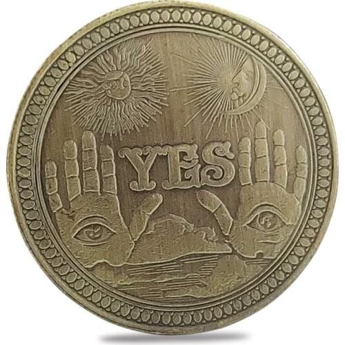 Yes/No Ouija Gothic Prediction Decision Coin All Seeing Eye or Death Angel Nickel USA Morgan Dollar COIN