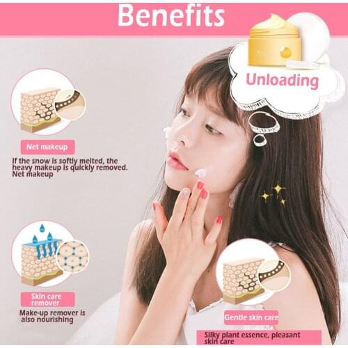 Purify Moist Facial Eyes Lips Makeup Remover Cream Shrink Pores Erase Mascara Cleanser Quick Dissolve Deep Cleansing Cream