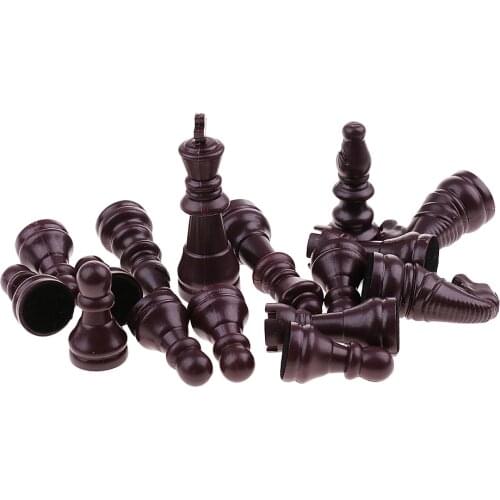 Plastic Chess Pieces, Replacement Chessmen Figure Figurine Pawns for Strategy Board Games, 32pcs Complete Set