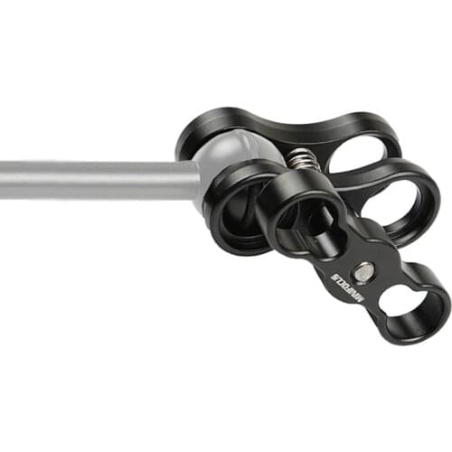 Underwater Diving Lights 1" Ball Clamp Butterfly Clip Arm Dual Holder Mount For Gopro Action Camera flashlight Ball arms system