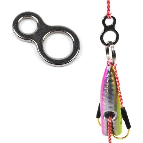 Bimoo Polished Double Solid Ring Swivel 8 Shape Loops Game Fishing Accessory Terminal Tackle for Trolling Jigs Hooks
