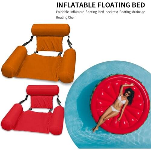 PVC Summer Inflatable Foldable Floating Row Swimming Pool Water Hammock Air Mattresses Bed Beach Water Sports Lounger Chair 2021
