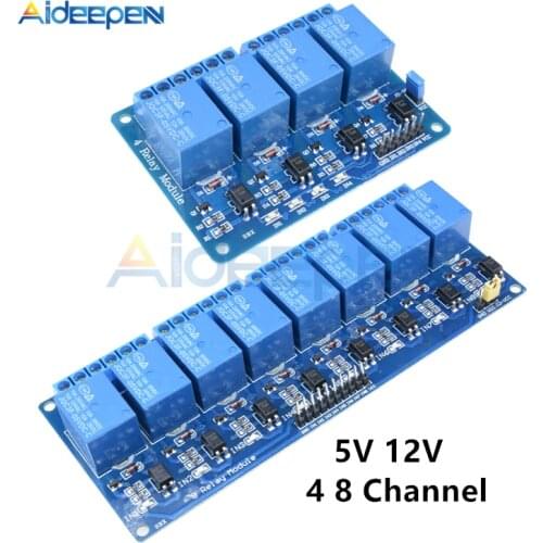 5V 12V 4 8 Channel Relay Module With Optocoupler Relay Output 4 8 Way Relays Module For Arduino AVR ARM MCU PLC Control Board