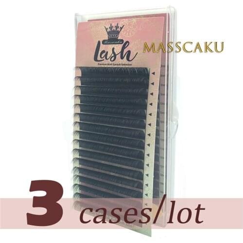 Free Shipping 3 Boxes set MINK eyelash extension super soft black curl type, artificial eyelash Fake False Eye Lash Eyelashes