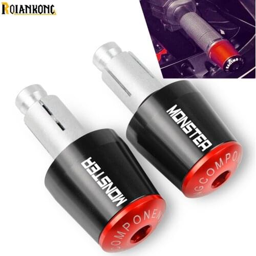 7/8mm CNC Motorcycle Handlebar Grips Handle Bar Cap End PlugsFor Ducati MONSTER 695 696 795 796 797 821 1200 1200S 1100/S EVO