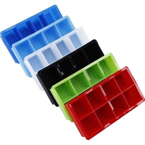 1 piece of 8 compartments silicone ice tray with lid, big eight compartments ice cube mold