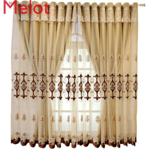 Modern New Double-Layer Generous and Upscale Curtain Finished European Bedroom Shading Cloth Nordic Living Room Floor Window