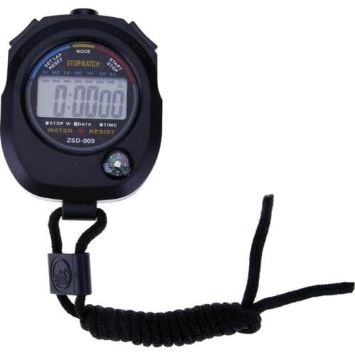 Sport stopwatch handheld digital stopwatch timer chronograph professional waterproof LCD meter sport alarm