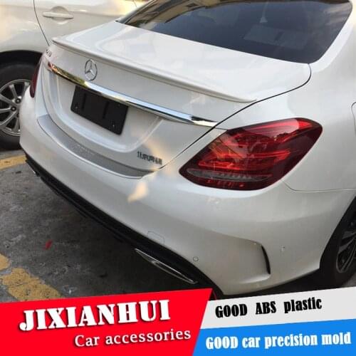 For W205 Spoiler 2015-2018 Mercedes-Benz W205 C-class C180 C200 Spoiler ABS plastic Material Car Rear Wing Color Rear Spoiler