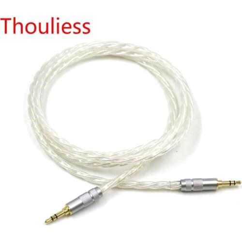 Thouliess Odin Silver Plated 3.5mm 3pole Male to Male AUX Cable 3.5 Jack to Jack Adapter Upgrade Headphone Mobilephone Wire