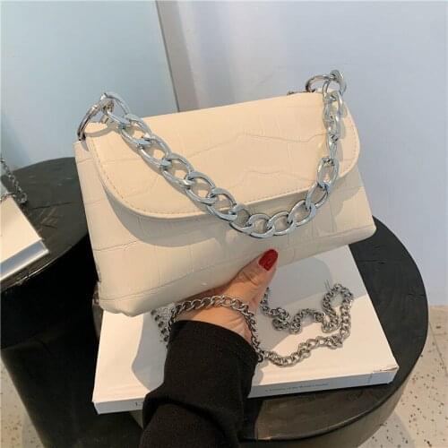 Underarm Crossbody Bag Women Handbag Shoulder Bag Female Designer Purse Women Bag Chain Fashion 2021 PU Leather Stone Pattern